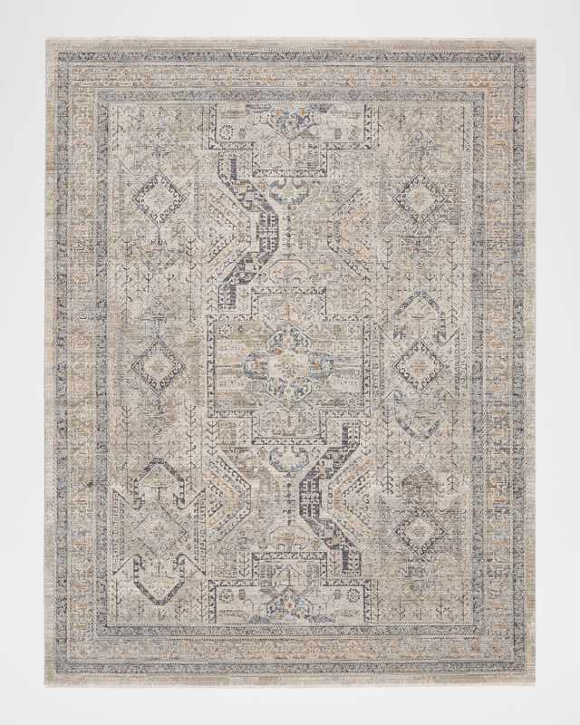 Lynx Gray/Blue Power-Loomed Rug, 8' x 10'